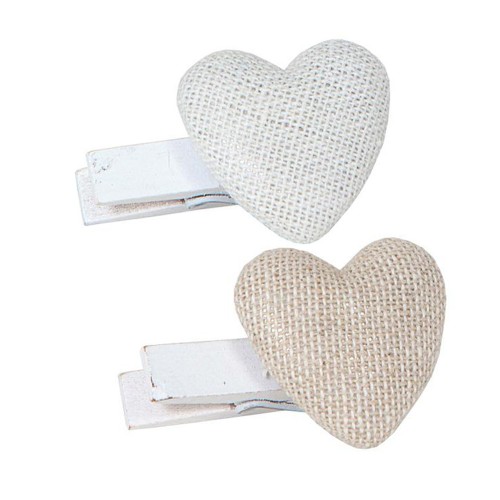 Set of 6 heart clips